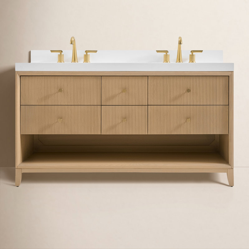 Momo 36" Freestanding Standard Single Bathroom Vanity with Top, Oak, 60"