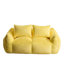 Fauteuil à billes jaune ultra doux pour adultes, surdimensionné avec coussins et conception ergonomique, sans assemblage, tissu en fausse fourrure, rembourrage déchiqueté haute résilience jaune, doux, surdimensionné, coussins, densité