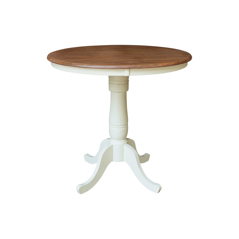 Table de salle à manger en bois massif Mosteller, H 36 po x l 36 po x P 36 po, Noyer blanc / écorce