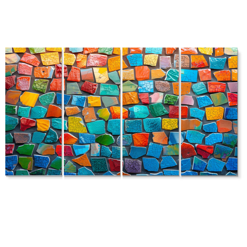 Alexei - ensemble d'art sur toile mosaïque bohème, H 32 po x l 64 po