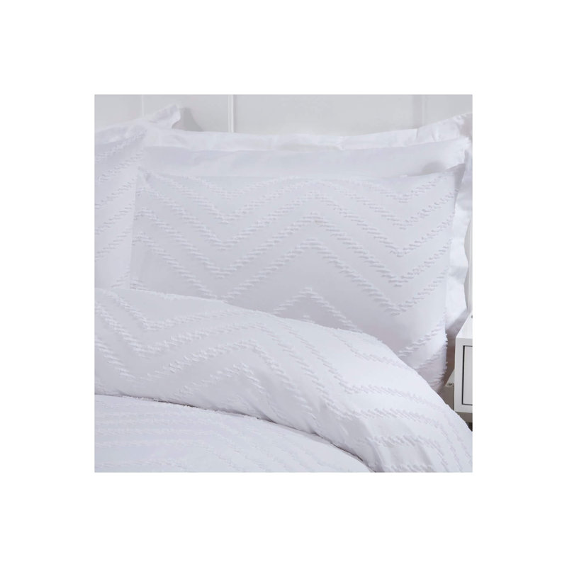 Wiggins Polyester Solid Colour Duvet Cover Set with Pillowcases, Single Duvet Cover + 1 Standard Pillowcase, White
