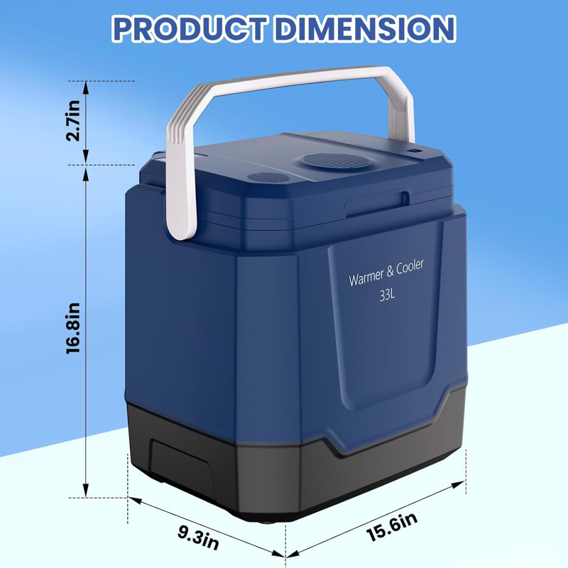 Réfrigérateur électrique portatif 35 litres (33 L) pour voiture avec poignée verrouillable