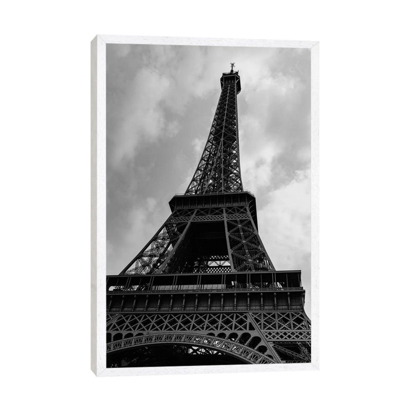 Eiffel Tower XII by Bethany Young - Print on Canvas, White Framed, 66.04cm H x 45.72cm W x 3.81cm D