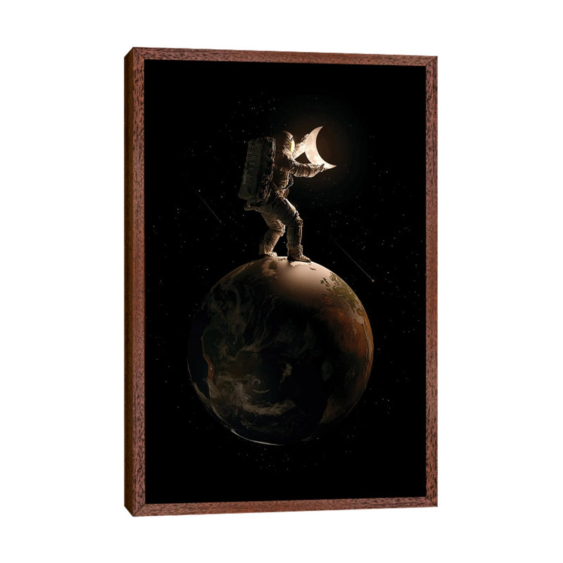 Lunar by Nicebleed - Print on Canvas, Classic Brown Wood Framed, 66.04cm H x 45.72cm W x 3.81cm D