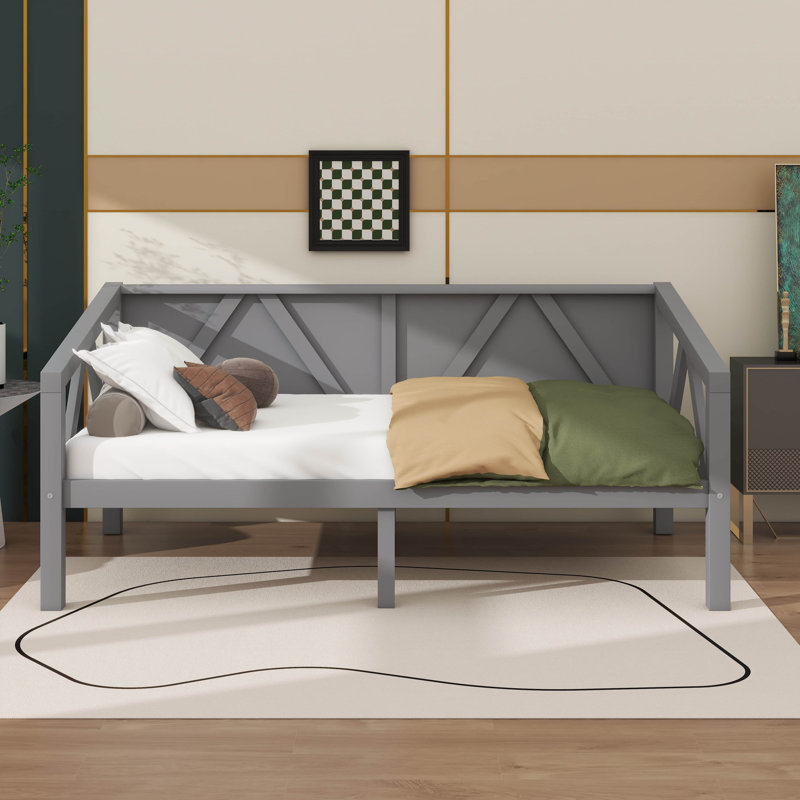 Lit de jour simple de conception minimaliste contemporaine, gris