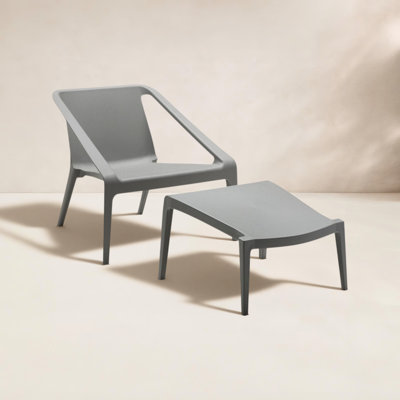 Marselia Outdoor Lounge Chair with Ottoman