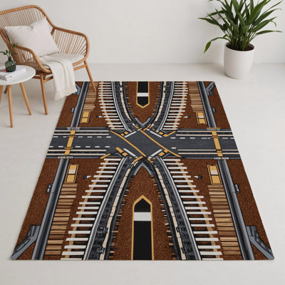 Tapis intérieur et extérieur noir Transport