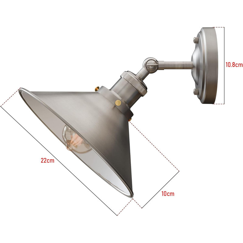 Armed Sconce, Satin Nickel