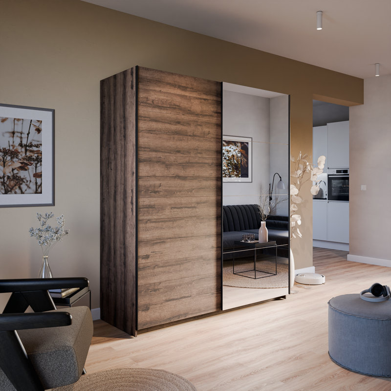 Pippa 2 Door Manufactured Wood Wardrobe, 210cm H x 180cm W x 60cm D