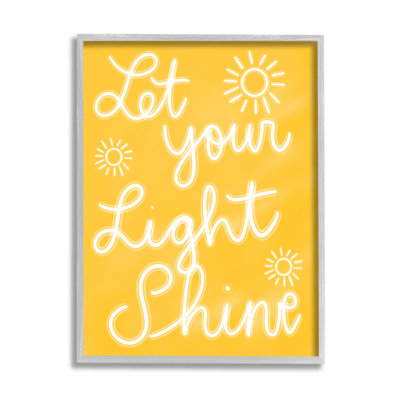 Let Your Light Shine, phrase jaune sur bois par Ashley Singleton, impression