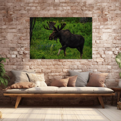 Contemporary Art Colorful Vibrant Abstract Animal Forest Wall Art 1 Piece Wrapped Canvas Wall Art