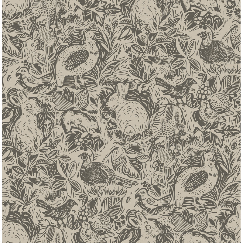 Charcoal Terrene Peel & Stick Wallpaper, Grey
