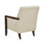 Fauteuil d'appoint en cuir beige, rembourrage en mousse, accoudoirs en noyer, bois massif avec finition-1891280285