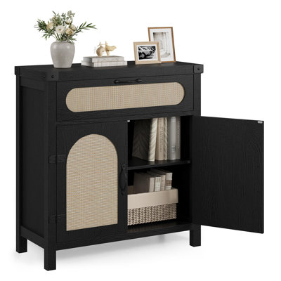 Buffet en rotin avec rangement, armoire de rangement Farmhouse Kitchen, armoire à café Boho
