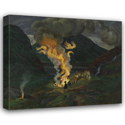 "Bonfire Celebrating Midsummer Nigh" by  Nikolai Astrup - Gallery Wrap Canvas Wall Art