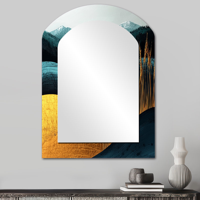 Miroir mural Quiet Bold Mountain Emerald Gold Harmony IV, 34 po x 25 po