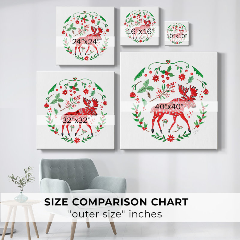 «Christmas Folk Owl» sur toile, H 40 po x l 40 po x P 1,5 po