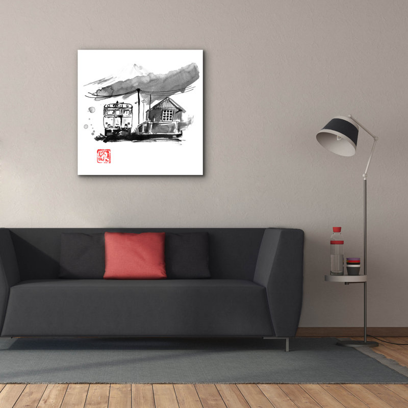 «Train Station» par Pechane, H 37 po x l 37 po x P 1,5 po