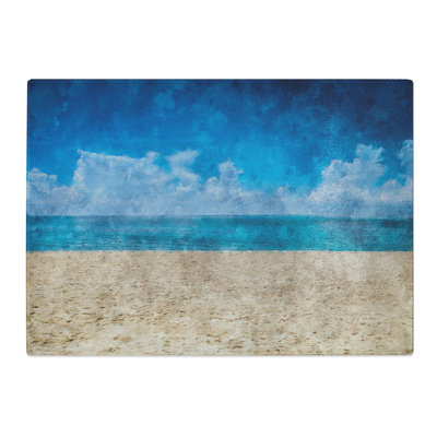 Tempered Glass Beach in Mexico Painting Chopping Board