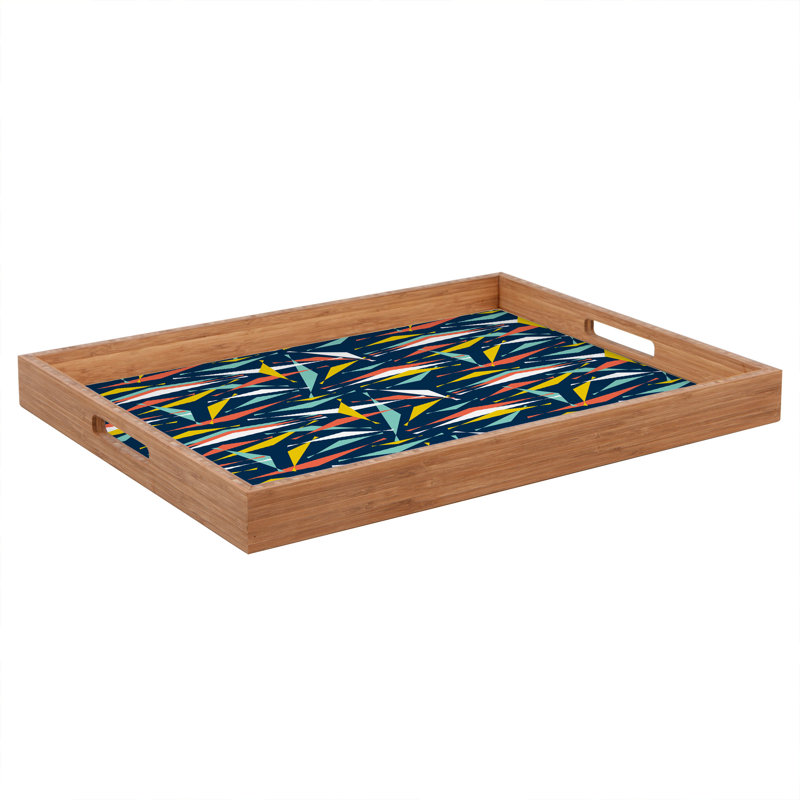Heather Dutton Wood Tray, 1.75" H x 18" W x 14" D
