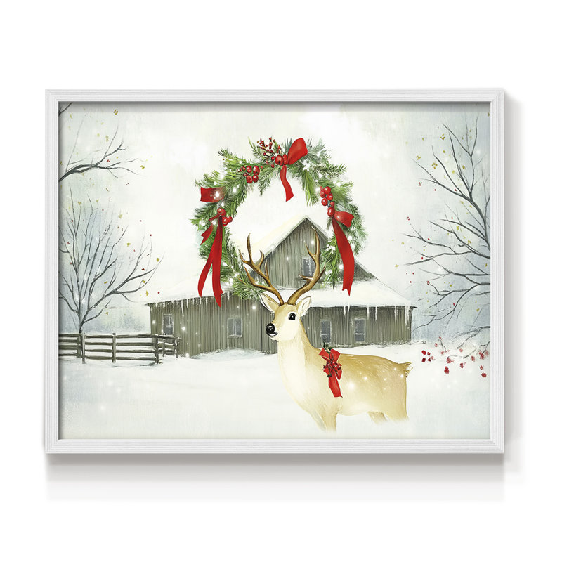 «Chirstmas Art» - CECLI - Reproduction encadrée - Restickable, H 11 po x l 14 po, Blanc
