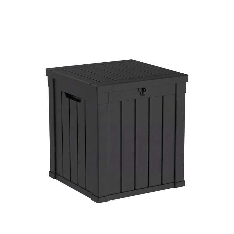 Boîte de rangement en résine imperméable et verrouillable toutes saisons 50 gallons (noire), Noir