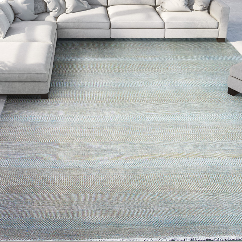 Area Rug in Gray/Blue, Rectangle 9' x 12'