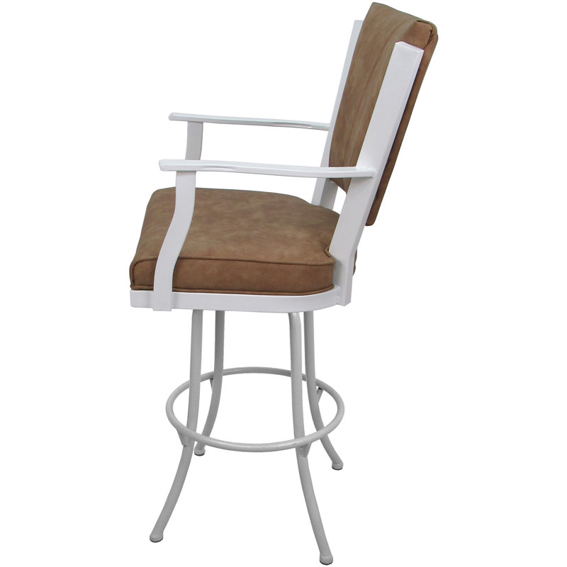 Tabouret pivotant en métal Mayka, Blanc
