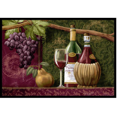 Tapis d'extérieur antidérapant Peay Wine Chateau Roma