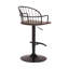 Tabouret de bar rotatif à hauteur ajustable avec accoudoirs et base en bois et métal Virgilina-681033541