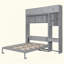 Lit escamotable mural avec bureau, armoire supérieure et tablettes de rangement, lit pliable peu encombrant-207528820-207528823