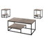 Ensemble de table, café, bout, côté, décor, salon, stratifié brun, métal noir-1791173395