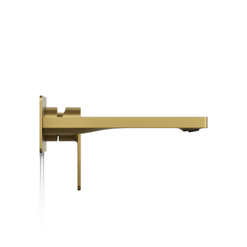 Parallel Wall-Mount Single-Handle Bathroom Sink Faucet, Vibrant Brushed Moderne Brass