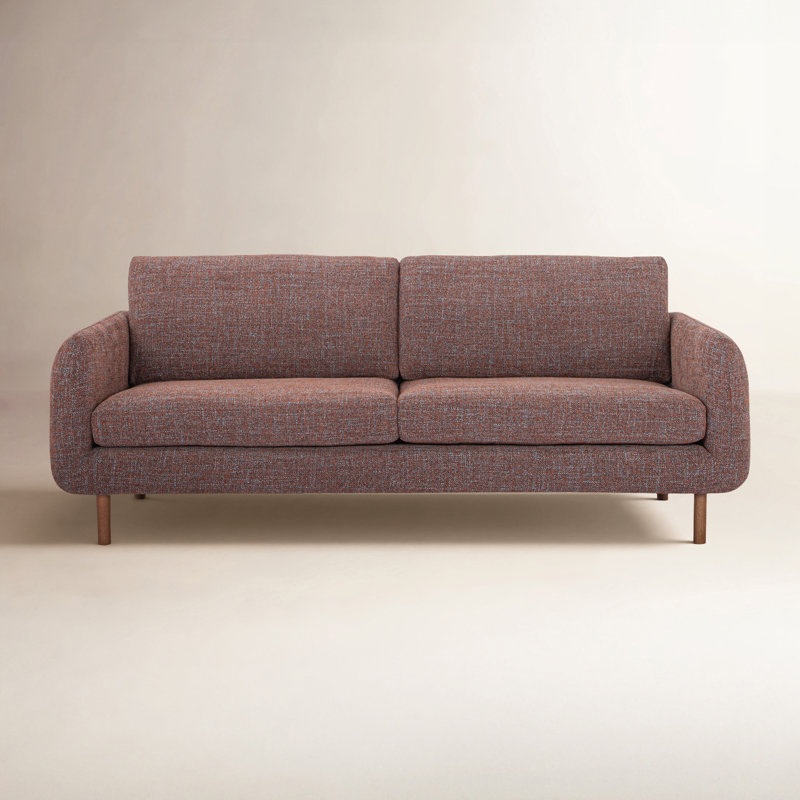 Leno 86" Upholstered Sofa, Caramel Performance Chenille
