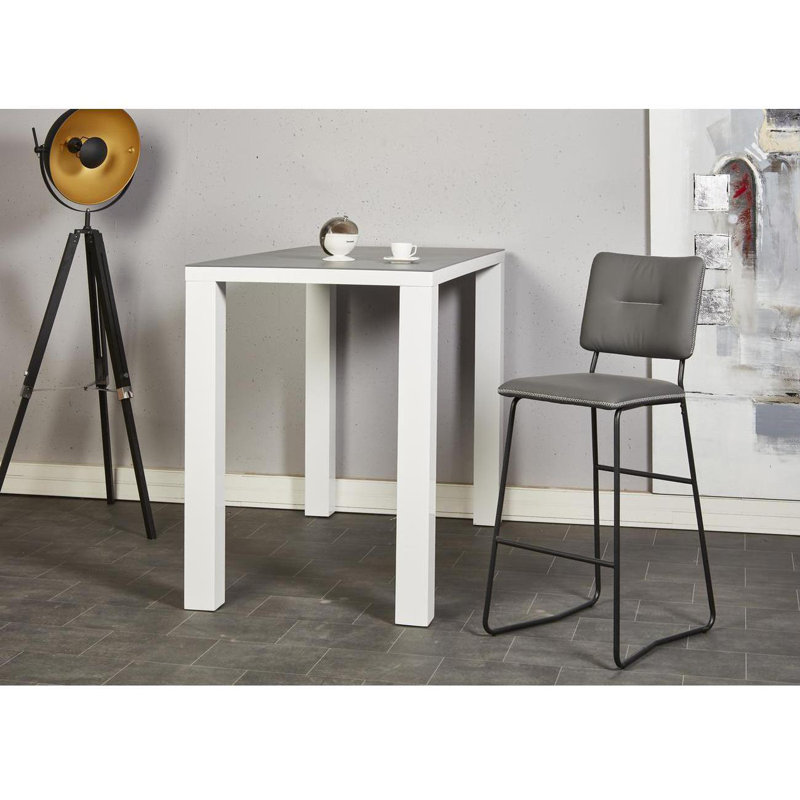 Cettina Upholstered Counter Stool with Metal Frame, Grey