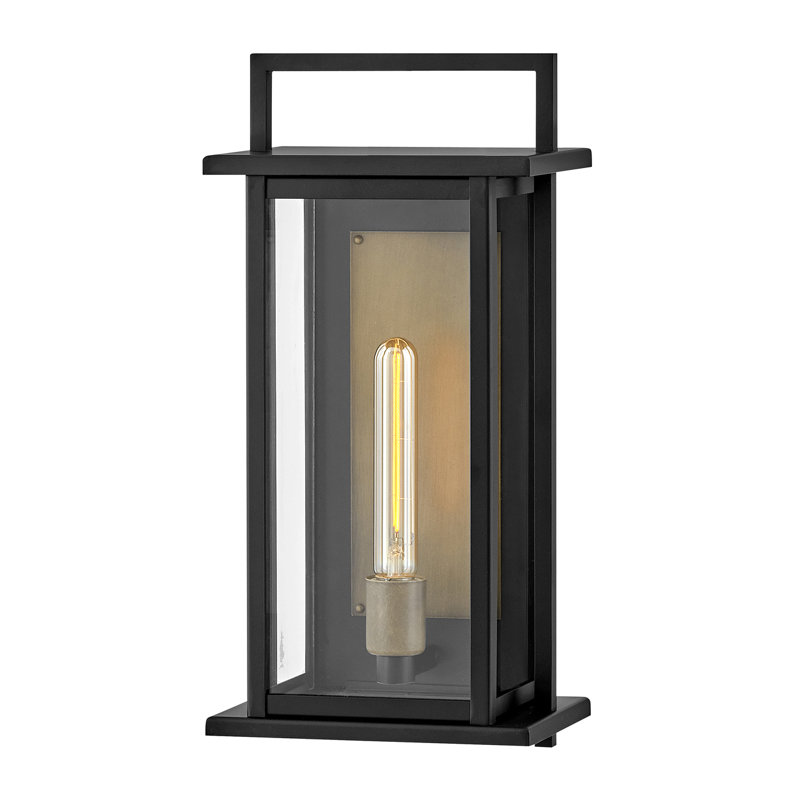 Langston Two-Tone Wall Mount Aluminum Outdoor Lantern, 18.3" H x 8.75" W x 6" D