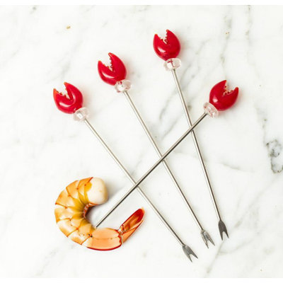 Set Of 4 Lobster Claw Cocktail Pick