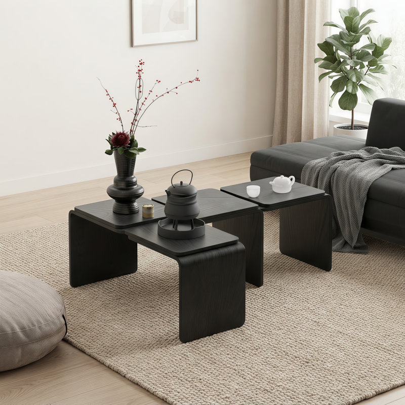 Table basse noire, Noir mat