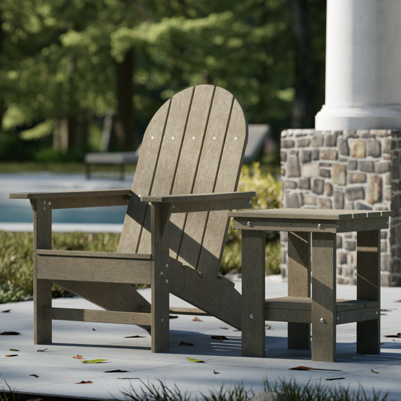 Freedom Traditional Adirondack Chair, Weathered Wood