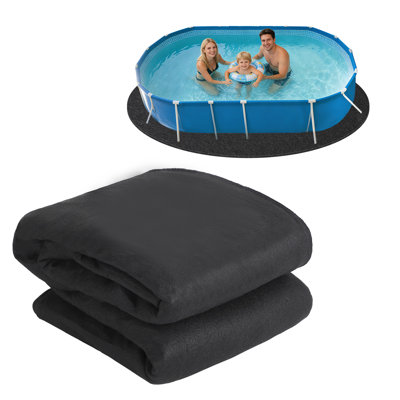 Heavy Duty Geotextile Pool Liner Pad for Above Ground Pools – Non-Woven, Puncture Resistant, Eco-Friendly Weed Barrier, Extends Liner Life, Pool Protector – Shape: Oval, Size: 16x32Ft