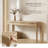 Elegant Light Luxury Console Table with Three Drawers and Oak Veneer Finish, Soft Rounded Corners-2094626563