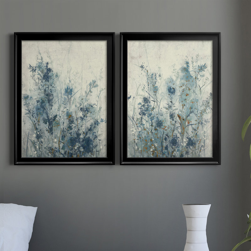 «AU CH Blue Spring I», ensemble de 2 reproductions d'art sur toile, H 36,5 po x l 53 po x P 1 po, Noir