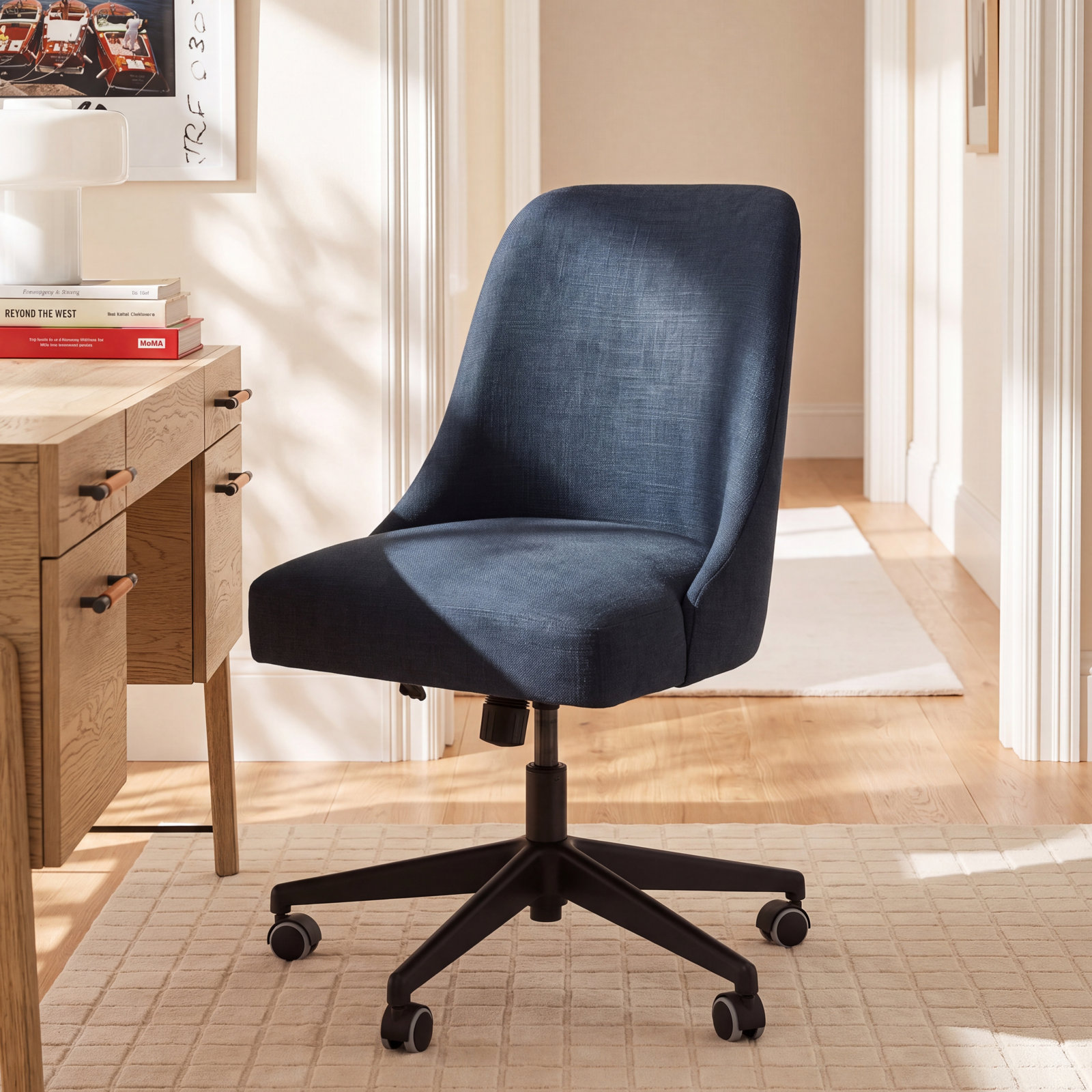 Acosta Task Chair, Classic Navy Linen