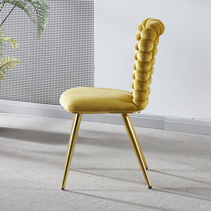 Hayde Upholstered Side Chair, Yellow Fabric