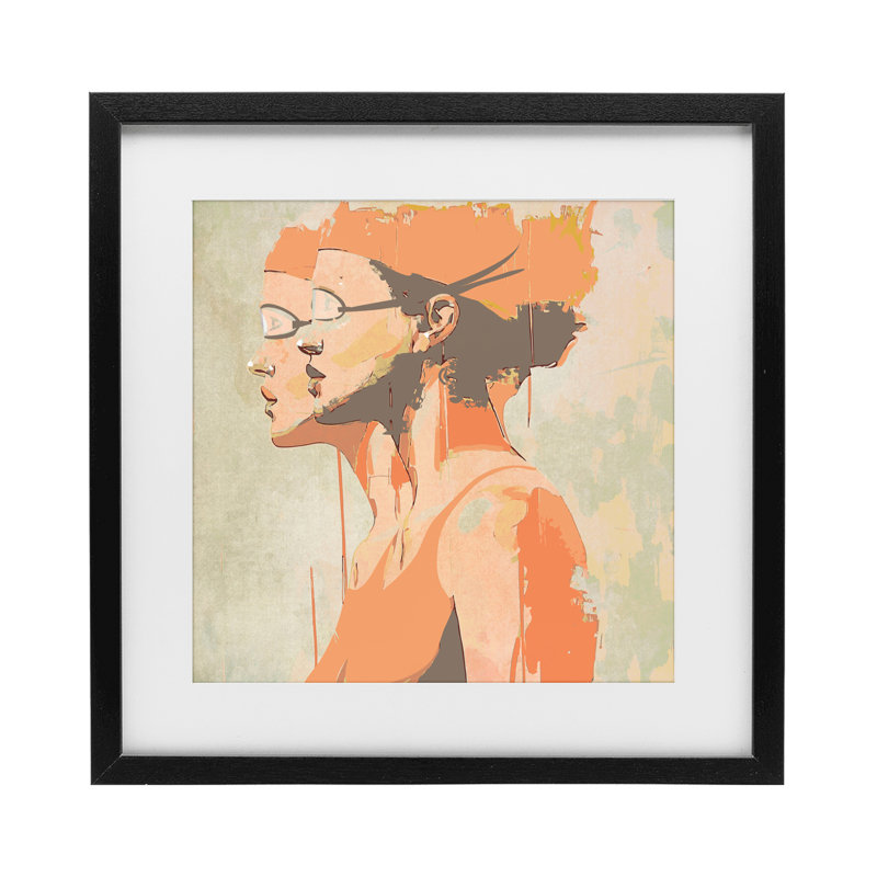 «Living Twins», reproduction encadrée sous verre, design par Layla Oz, H 16 po x l 16 po, Cadre noir minuit