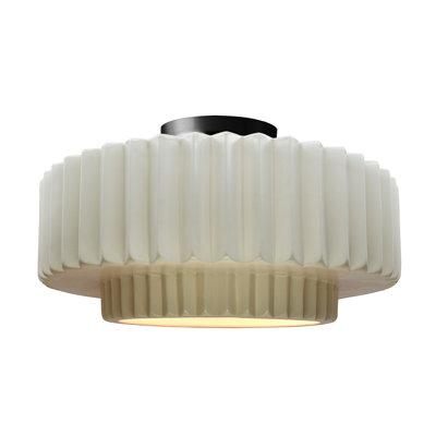 Radiance Ceramic Pleated Semi-Flush Mount