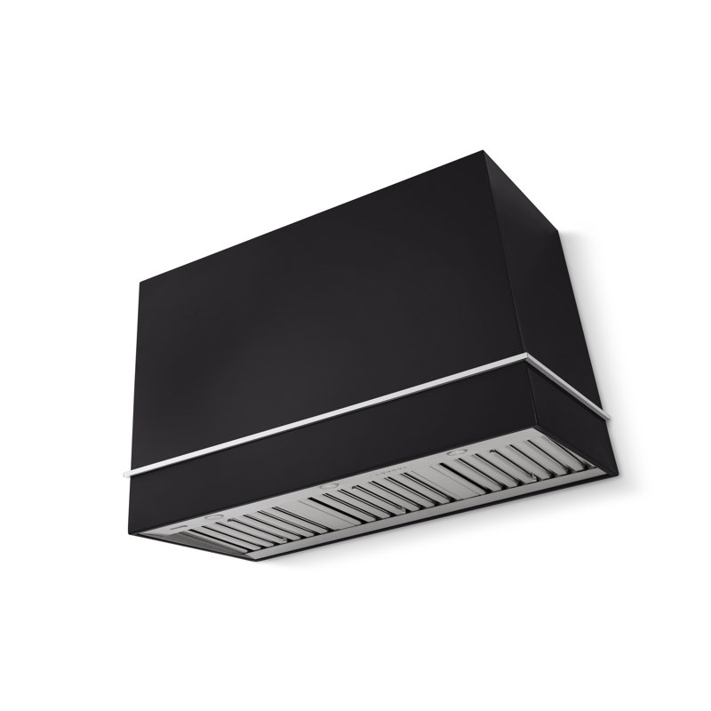 Loge Series 48" Wide x 30" High Wall Hood 1200 CFM, Matte Black, Polished Chrome
