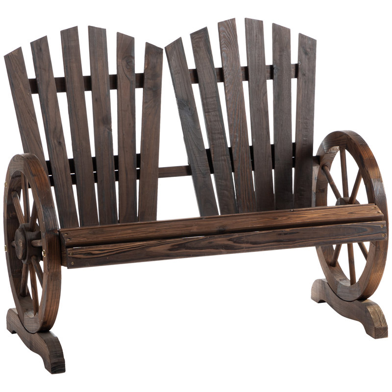 Outsunny 2 Seater Adirondack Garden Bench Comfortable Carbonized Colour