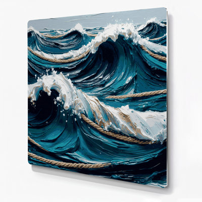 Art mural nautique abstrait bleu nautique