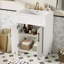 Meuble-lavabo compact 24 po - lavabo intégré en céramique, 2 portes, lavabo simple pour petites et moyennes toilettes-164861127